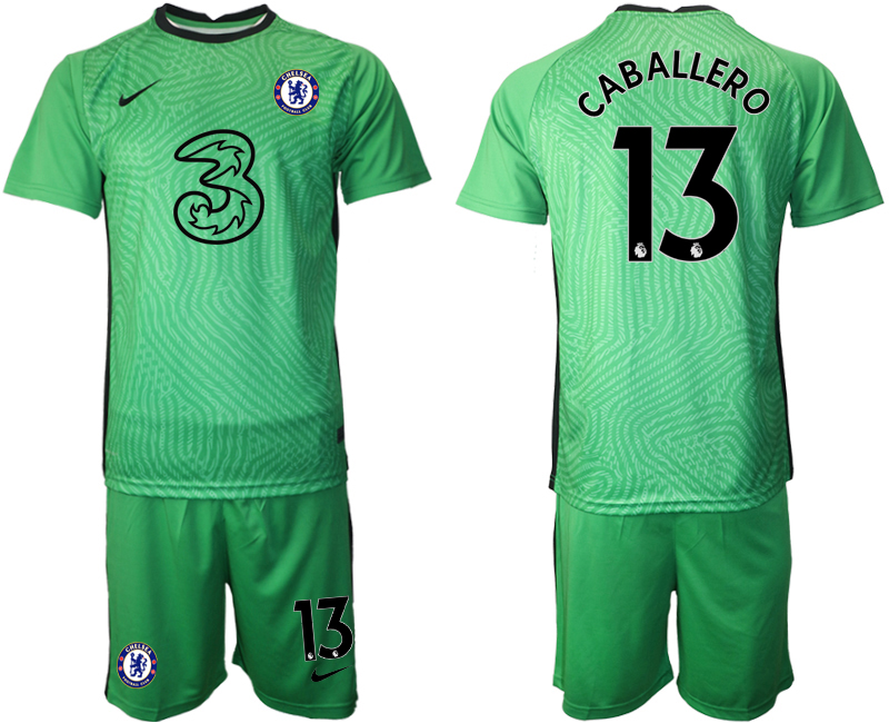 Men 2021 Chelsea green goalkeeper #13 soccer jerseys->chelsea jersey->Soccer Club Jersey